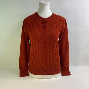 Mon Tagut Cozy Cashmere Cardigan - Soft Burnt Orange Button-Front Knit Wear